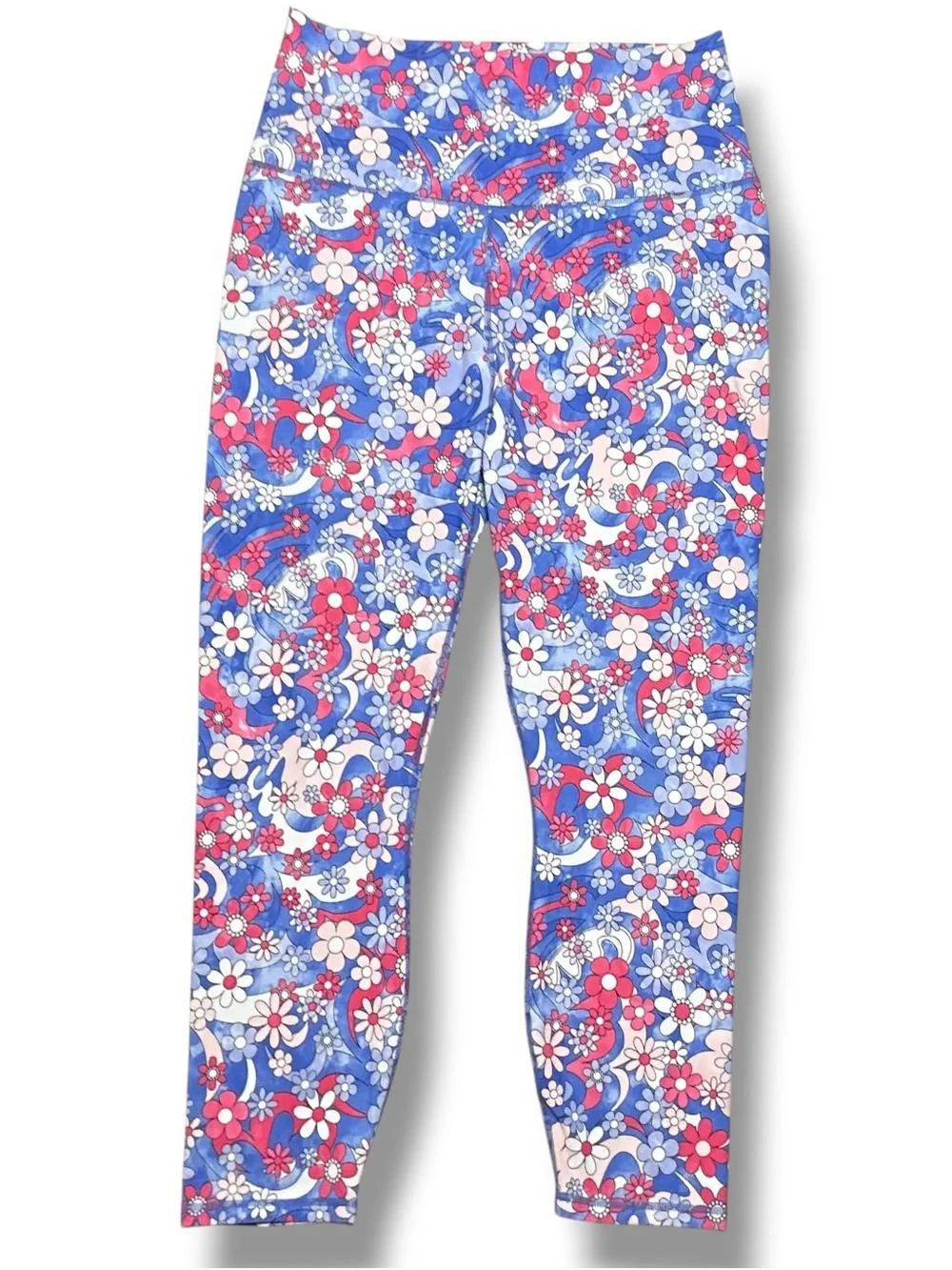 Fabletics Ultra High Waisted Pure Luxe Floral Print 7/8th Length Leggings SZ LG